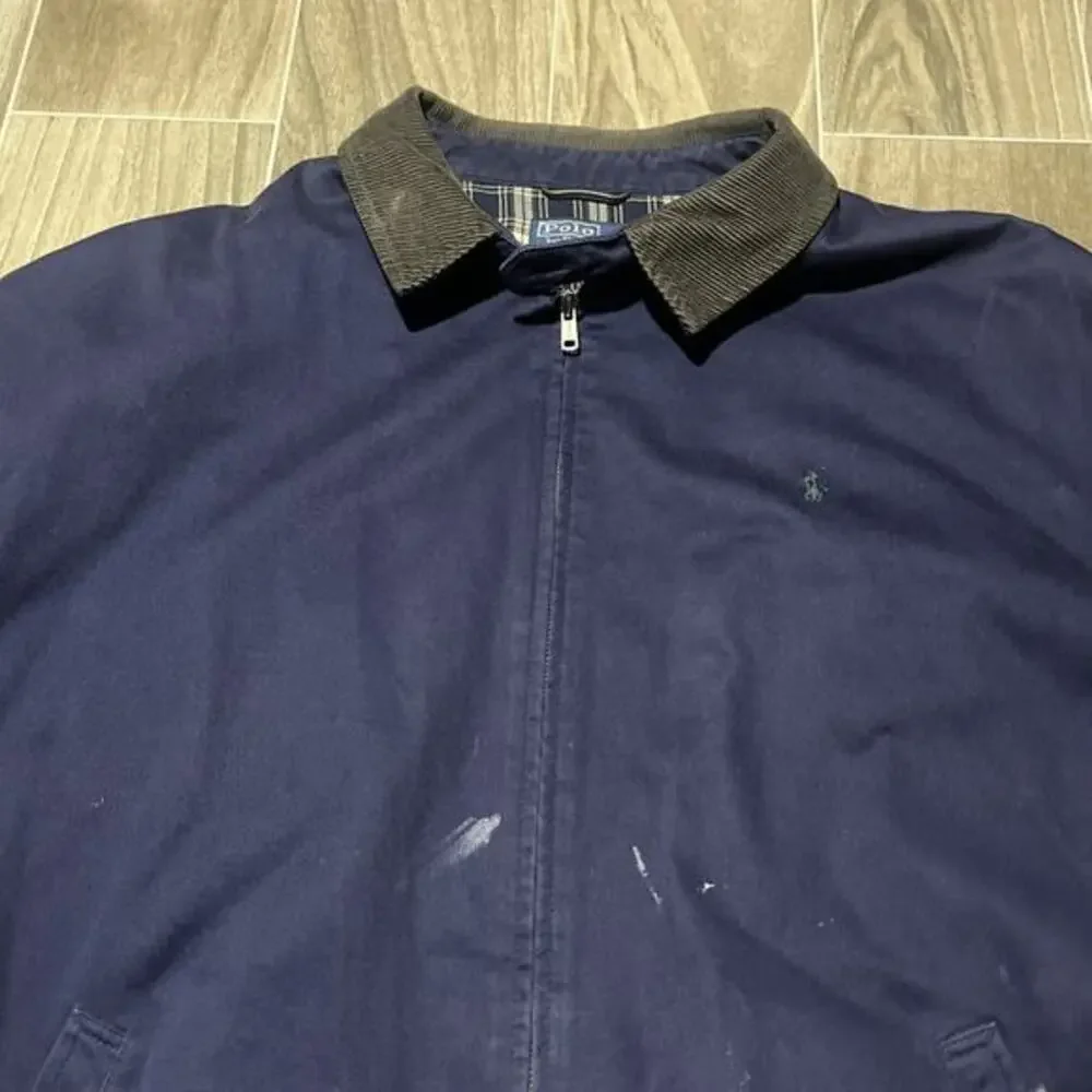 Polo By Ralph Lauren Mens Size 2XL Navy Bomber Jacket Corduroy Collar Cotton‎ - Picture 4 of 13